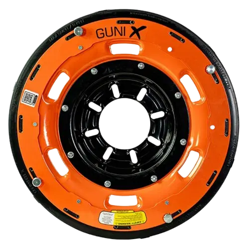 Guni Wheel X heavy duty universal temporary wheel — front view orange