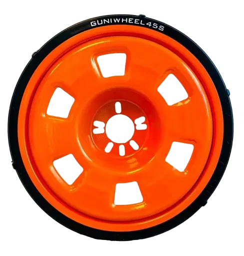 Guni Wheel universal temporary wheel — front view orange